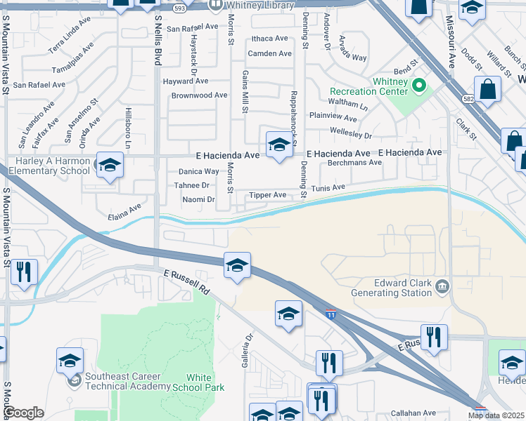 map of restaurants, bars, coffee shops, grocery stores, and more near 5287 Fire Night Avenue in Las Vegas