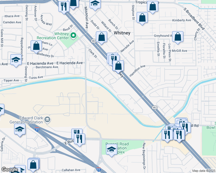 map of restaurants, bars, coffee shops, grocery stores, and more near 5831 Medallion Drive in Las Vegas