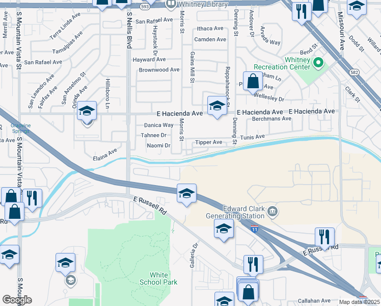 map of restaurants, bars, coffee shops, grocery stores, and more near 5240 Fire Night Avenue in Las Vegas