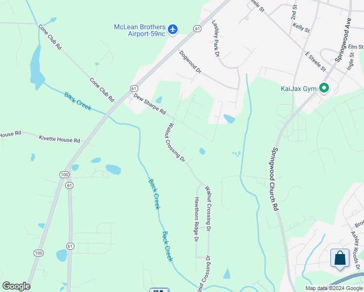 map of restaurants, bars, coffee shops, grocery stores, and more near 102 Oak Knoll Drive in Whitsett