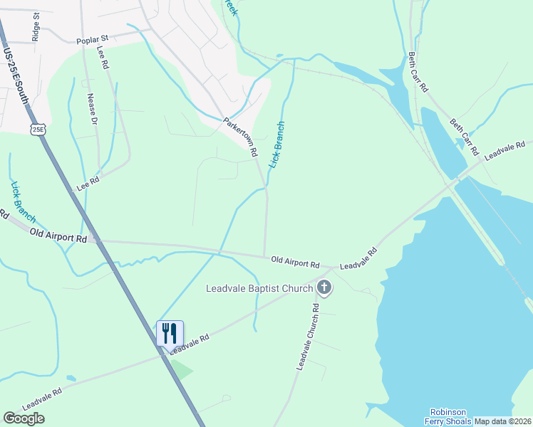 map of restaurants, bars, coffee shops, grocery stores, and more near 2465 Parkertown Road in White Pine