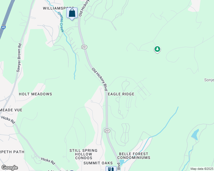 map of restaurants, bars, coffee shops, grocery stores, and more near 350 Old Hickory Boulevard in Nashville