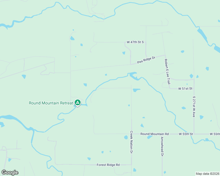 map of restaurants, bars, coffee shops, grocery stores, and more near 28180 West 51st Street in Sand Springs