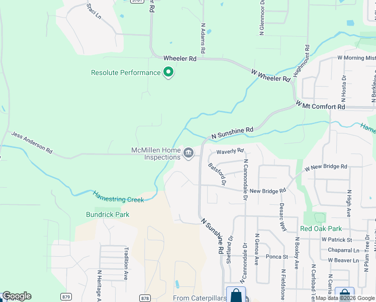map of restaurants, bars, coffee shops, grocery stores, and more near 5272 Jess Anderson Road in Fayetteville