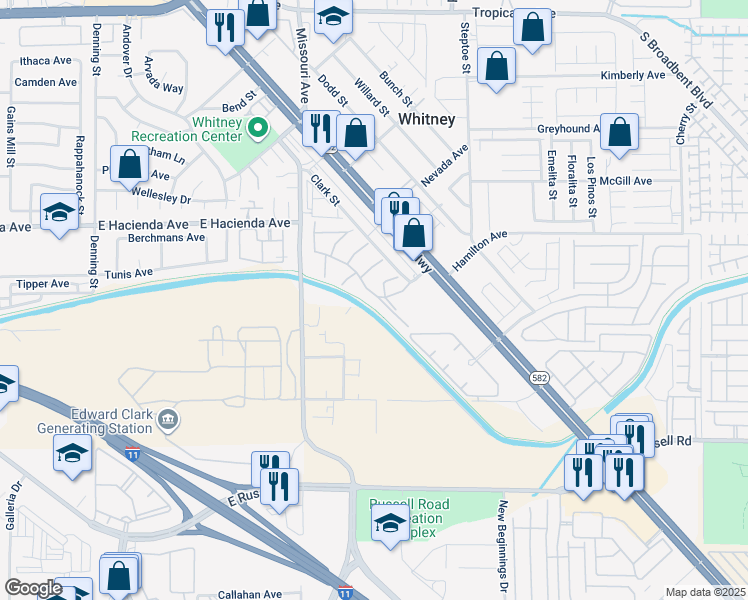 map of restaurants, bars, coffee shops, grocery stores, and more near 5851 Medallion Drive in Las Vegas