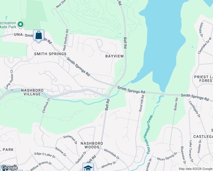 map of restaurants, bars, coffee shops, grocery stores, and more near 2122 Nashboro Boulevard in Nashville