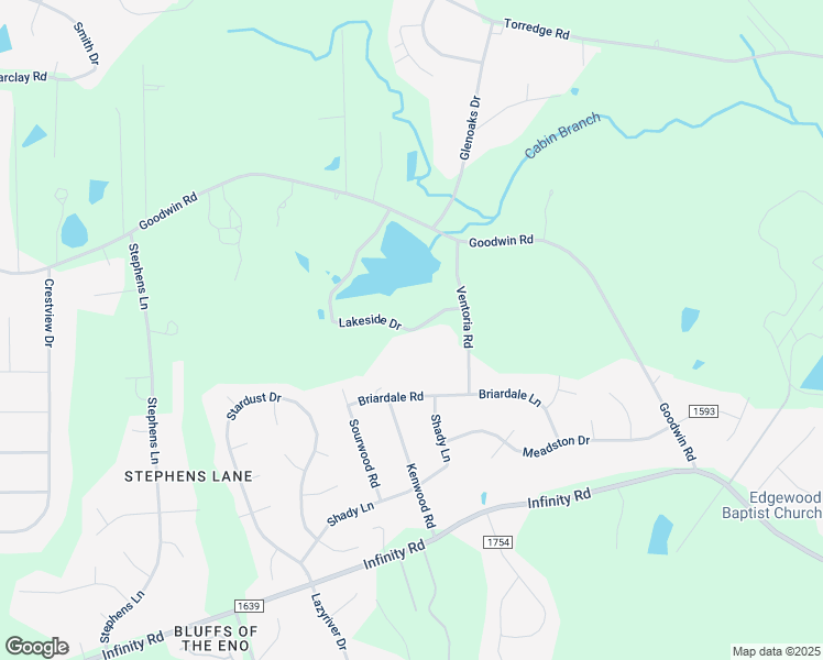 map of restaurants, bars, coffee shops, grocery stores, and more near 1036 Lakeside Drive in Durham