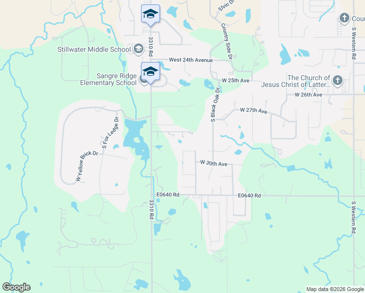 map of restaurants, bars, coffee shops, grocery stores, and more near 2908 South Rocky Ridge Street in Stillwater