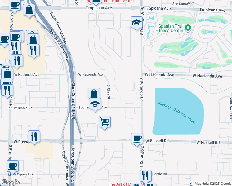 map of restaurants, bars, coffee shops, grocery stores, and more near 5414 Enchanted Rose Street in Las Vegas
