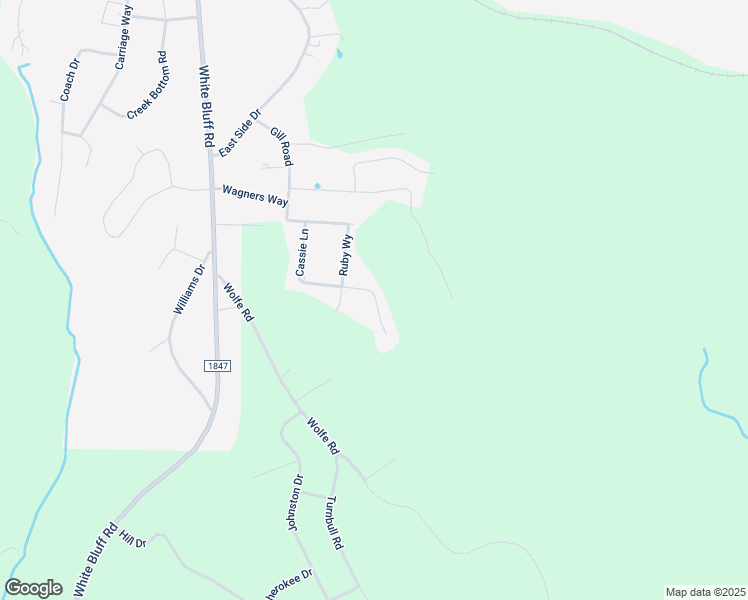 map of restaurants, bars, coffee shops, grocery stores, and more near 536 Cassie Lane in White Bluff