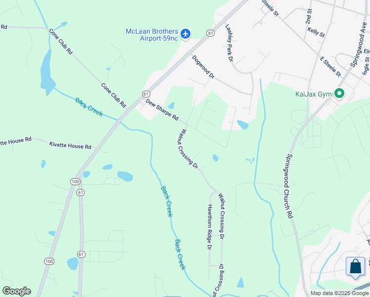 map of restaurants, bars, coffee shops, grocery stores, and more near 115 Walnut Crossing Drive in Whitsett