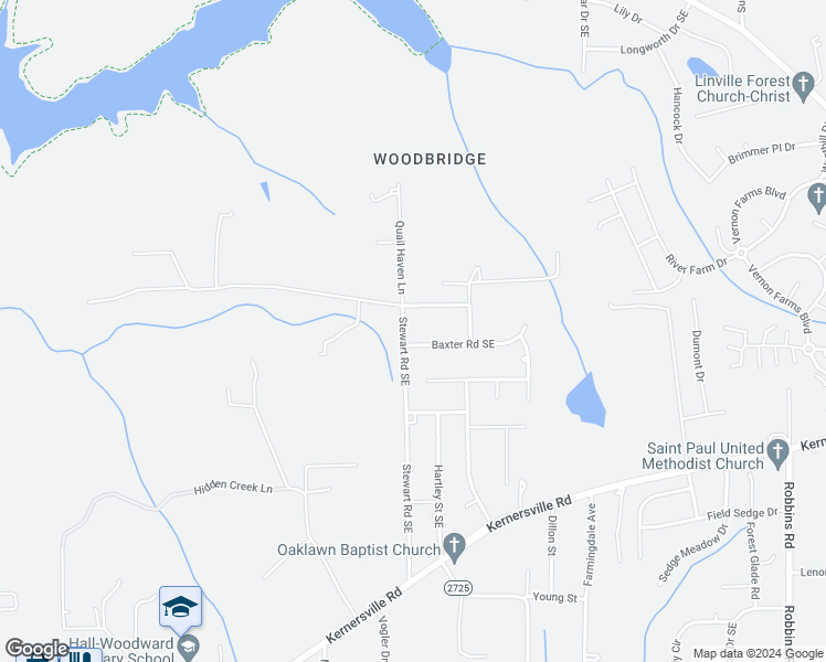 map of restaurants, bars, coffee shops, grocery stores, and more near 335 Stewart Road Southeast in Winston-Salem