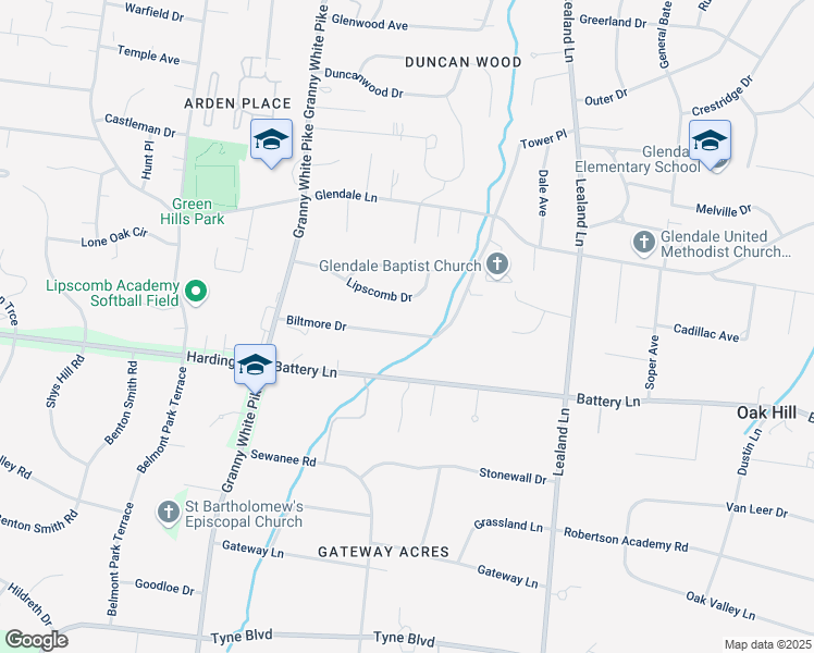 map of restaurants, bars, coffee shops, grocery stores, and more near 1103 Biltmore Drive in Nashville