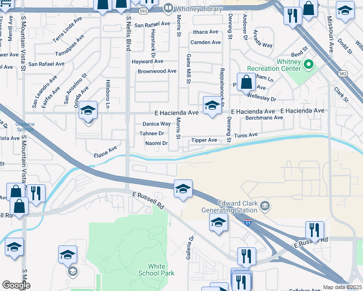 map of restaurants, bars, coffee shops, grocery stores, and more near 5225 Fire Night Avenue in Las Vegas