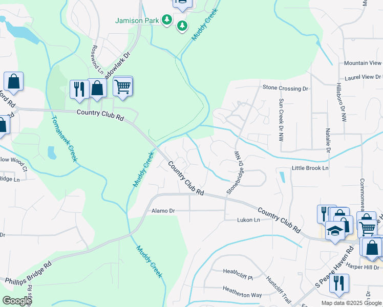 map of restaurants, bars, coffee shops, grocery stores, and more near 166 Westmont Drive in Winston-Salem