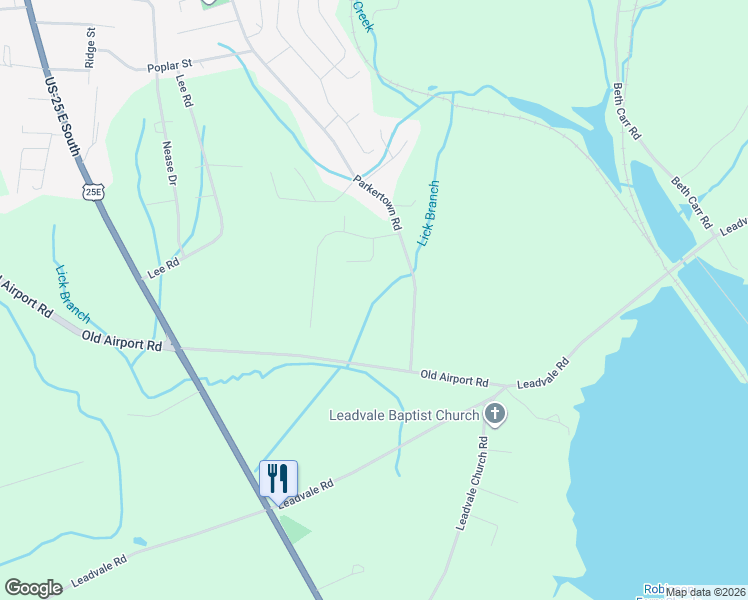 map of restaurants, bars, coffee shops, grocery stores, and more near 2465 Parkertown Road in White Pine