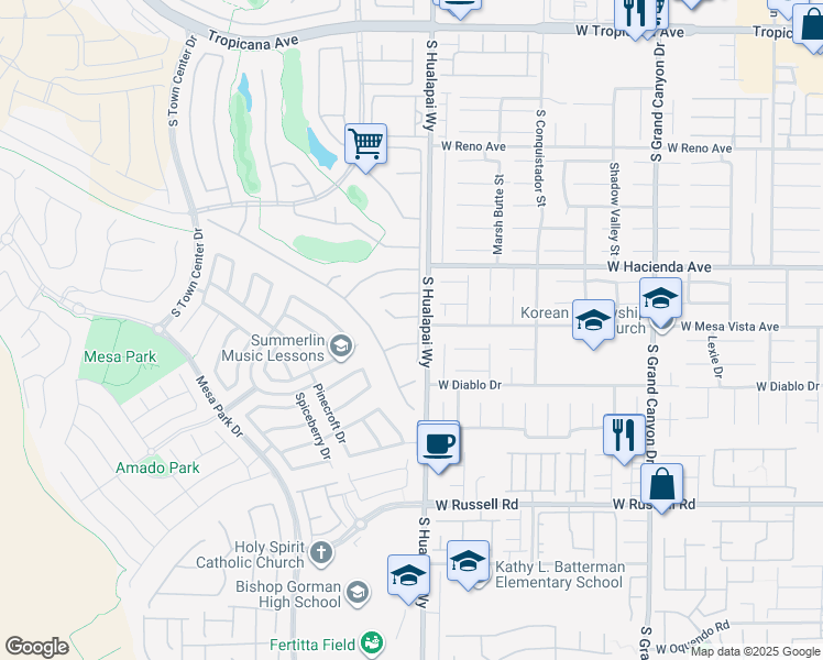 map of restaurants, bars, coffee shops, grocery stores, and more near 5421 Progresso Street in Las Vegas