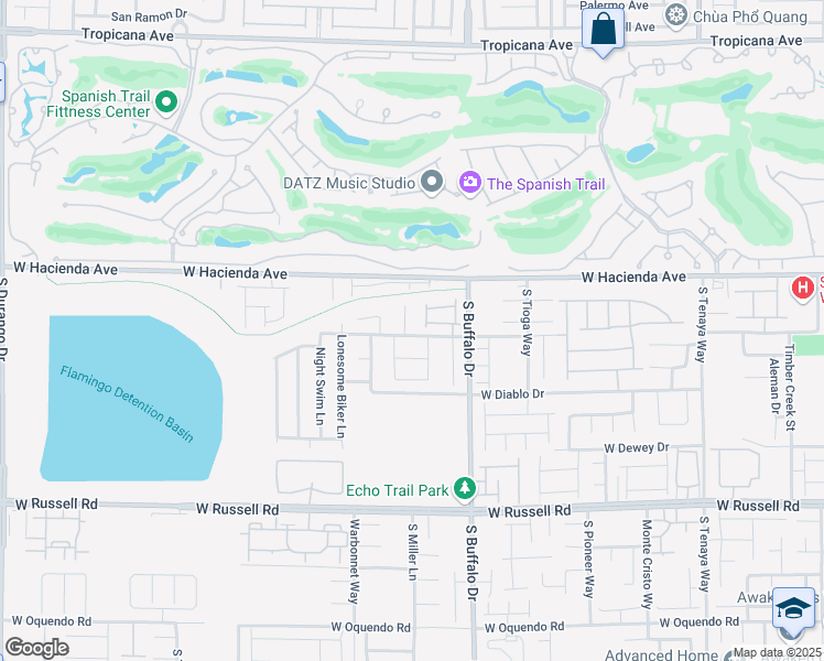 map of restaurants, bars, coffee shops, grocery stores, and more near 5396 Valley Wells Way in Las Vegas
