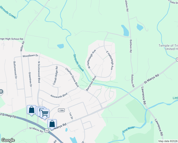 map of restaurants, bars, coffee shops, grocery stores, and more near 109 West Hatterleigh Avenue in Hillsborough