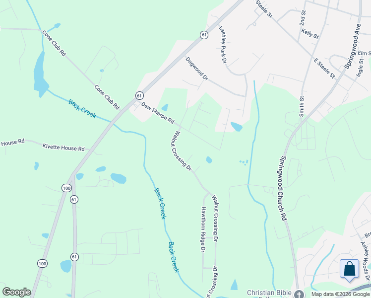 map of restaurants, bars, coffee shops, grocery stores, and more near 121 Walnut Crossing Drive in Whitsett
