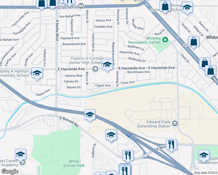 map of restaurants, bars, coffee shops, grocery stores, and more near 5336 Aurora Beam Avenue in Las Vegas