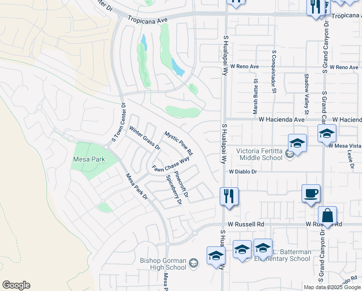 map of restaurants, bars, coffee shops, grocery stores, and more near 10349 Mystic Pine Road in Las Vegas