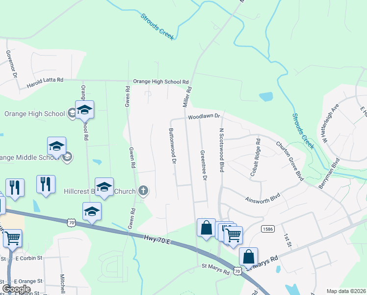 map of restaurants, bars, coffee shops, grocery stores, and more near 700 Miller Road in Hillsborough