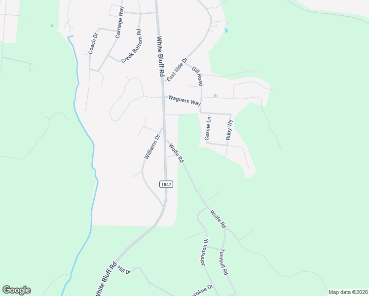 map of restaurants, bars, coffee shops, grocery stores, and more near 1225 White Bluff Road in White Bluff