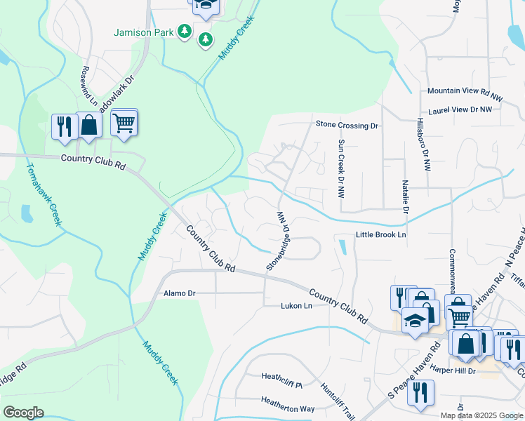 map of restaurants, bars, coffee shops, grocery stores, and more near 644 Balfour Road in Winston-Salem