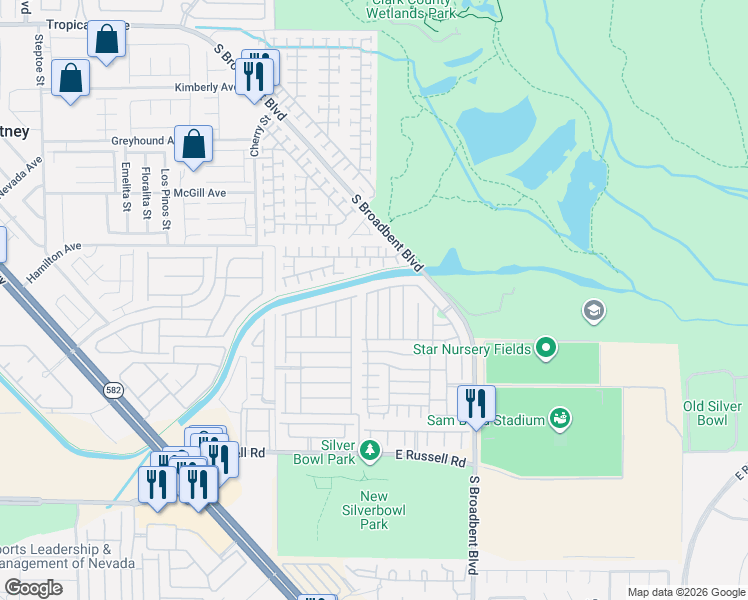 map of restaurants, bars, coffee shops, grocery stores, and more near 6820 Silver Legacy Drive in Las Vegas