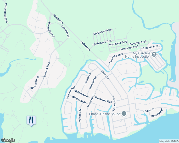 map of restaurants, bars, coffee shops, grocery stores, and more near 116 Venture Lane in Hertford