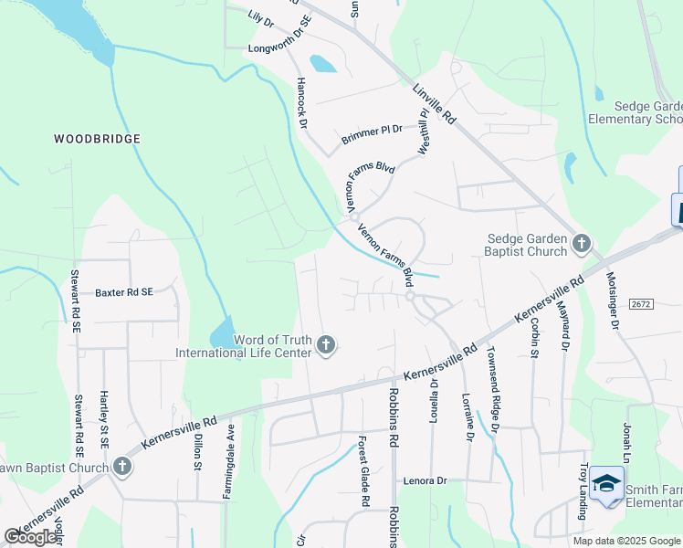 map of restaurants, bars, coffee shops, grocery stores, and more near 3809 Calhoun Lane in Kernersville