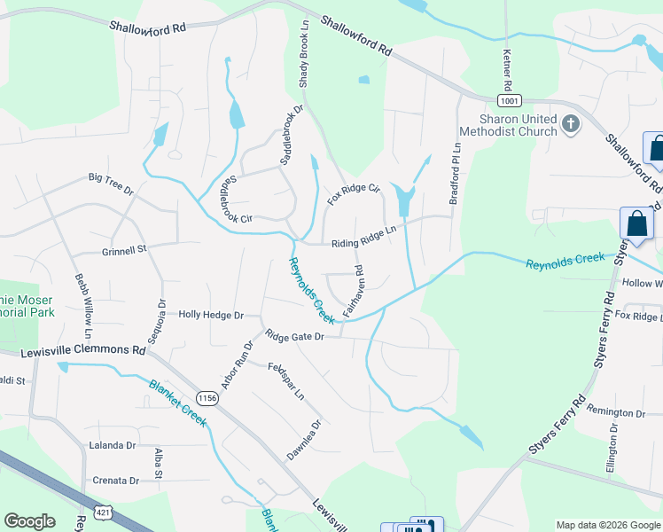 map of restaurants, bars, coffee shops, grocery stores, and more near 530 Riding Ridge Lane in Lewisville