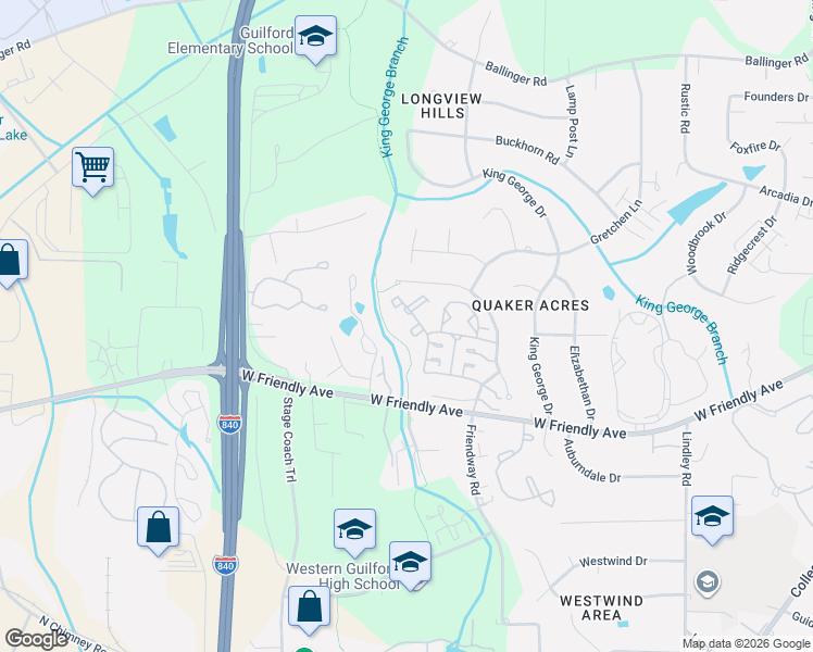 map of restaurants, bars, coffee shops, grocery stores, and more near 1200 Edenham Way in Greensboro