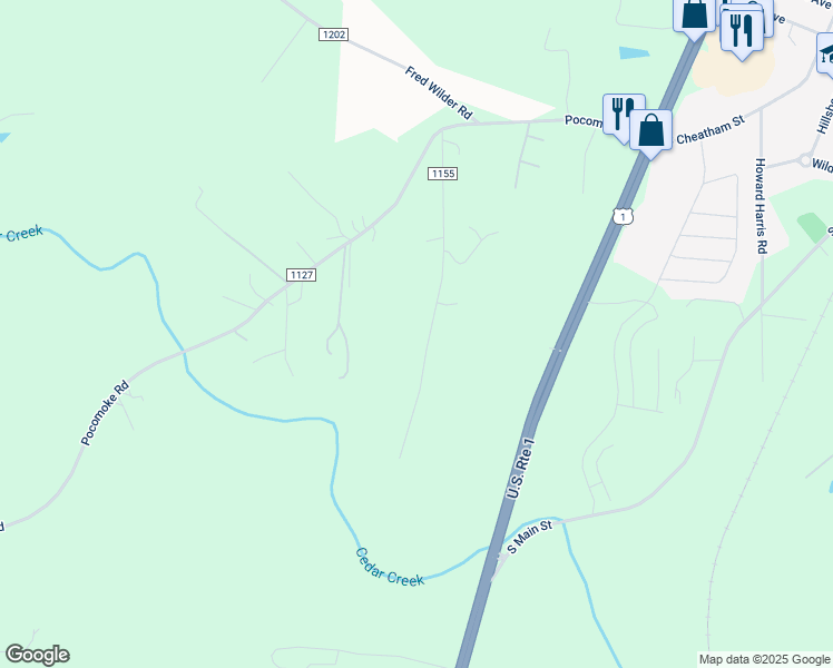 map of restaurants, bars, coffee shops, grocery stores, and more near 198 Garner Road in Franklinton