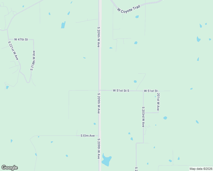 map of restaurants, bars, coffee shops, grocery stores, and more near 5009 South 209th West Avenue in Sand Springs