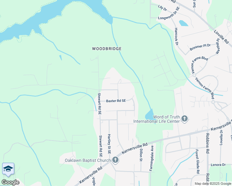 map of restaurants, bars, coffee shops, grocery stores, and more near Winter Garden Road in Winston-Salem