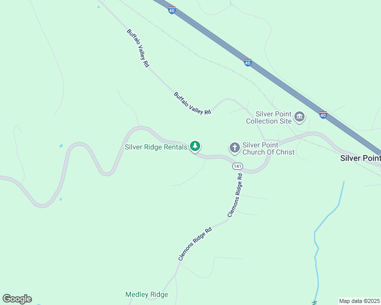 map of restaurants, bars, coffee shops, grocery stores, and more near 14360 Center Hill Dam Road in Silver Point
