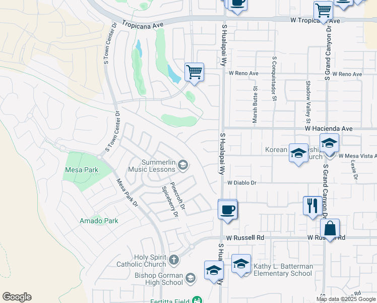 map of restaurants, bars, coffee shops, grocery stores, and more near 10315 Premia Place in Las Vegas