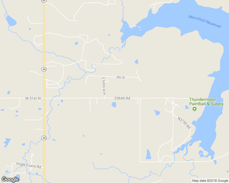 map of restaurants, bars, coffee shops, grocery stores, and more near 34409 E0640 Road in Mannford