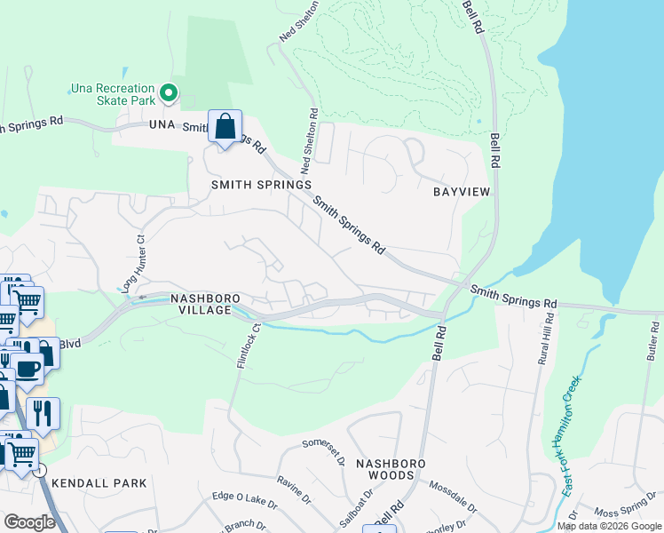 map of restaurants, bars, coffee shops, grocery stores, and more near 2302 Nashboro Boulevard in Nashville