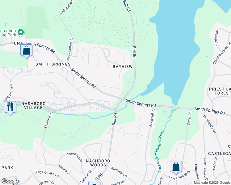 map of restaurants, bars, coffee shops, grocery stores, and more near 2750 Old Smith Springs Road in Nashville