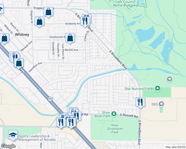 map of restaurants, bars, coffee shops, grocery stores, and more near 6615 Brick House Avenue in Las Vegas