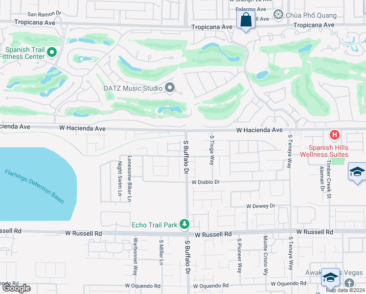 map of restaurants, bars, coffee shops, grocery stores, and more near 5362 Pine Ranch Street in Las Vegas