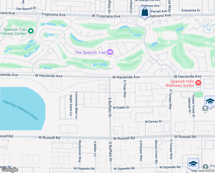 map of restaurants, bars, coffee shops, grocery stores, and more near 5362 Pine Ranch Street in Las Vegas