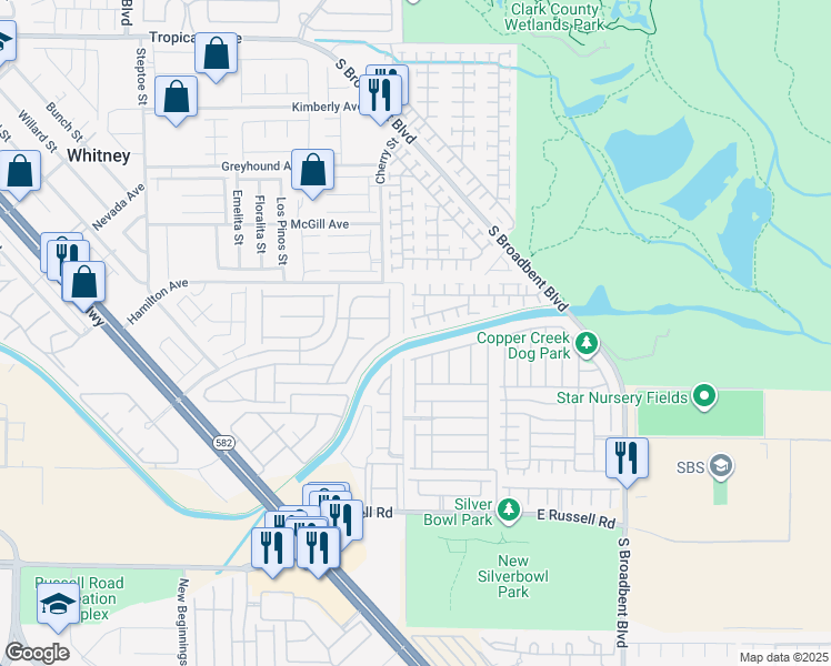 map of restaurants, bars, coffee shops, grocery stores, and more near 6615 Brick House Avenue in Las Vegas