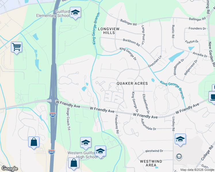 map of restaurants, bars, coffee shops, grocery stores, and more near 24 Andrew Paul Way in Greensboro