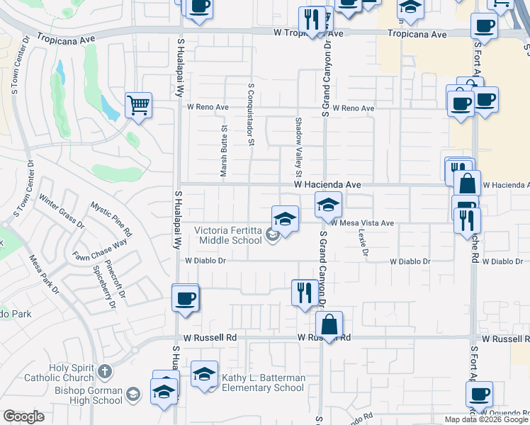 map of restaurants, bars, coffee shops, grocery stores, and more near 9932 Shadow Grove Avenue in Las Vegas