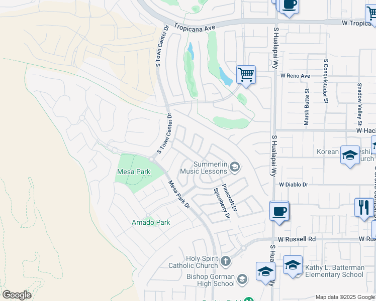 map of restaurants, bars, coffee shops, grocery stores, and more near 10507 Winter Grass Drive in Las Vegas