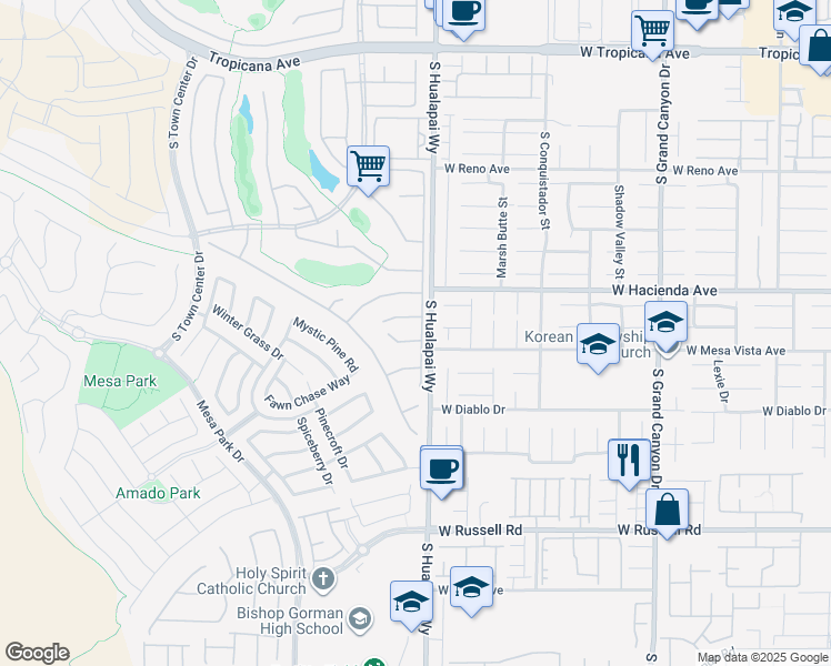 map of restaurants, bars, coffee shops, grocery stores, and more near 5389 Progresso Street in Las Vegas